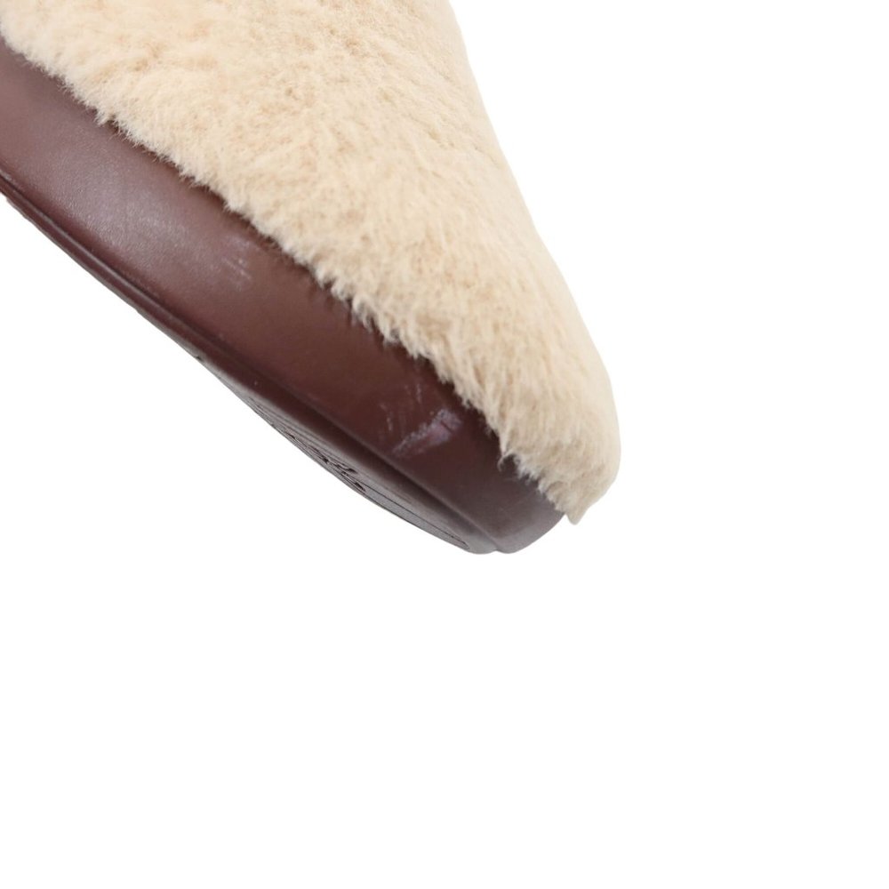 ALEGRIA Cream Faux Fur Scuff Clog Style Rubber Sole Slippers Size 9 - Picture 8 of 11